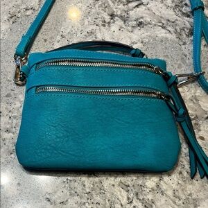 Teal Crossbody Bag 8” X 7”